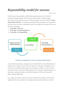 Repeatability model for success