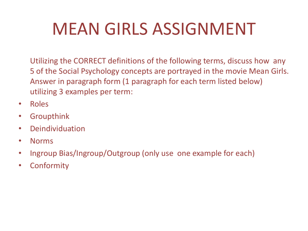 thesis mean girl