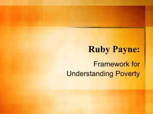 Lesson 3: Culture of Poverty: Ruby Payne