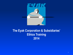 Eyak Corporation Ethics Training Power Point