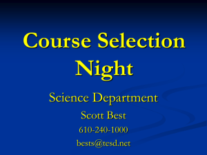 Course Selection Night