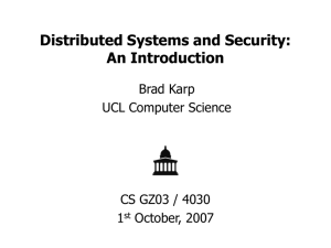 Distributed Systems - UCL Computer Science