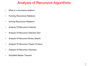 07 Complexity Analysis of Recursive Algorithms