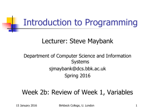 Lecture slides for week 2b