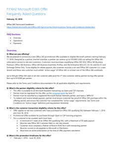 FY16H2 O365 Sprint to the Finish Offer FAQs Feb 10