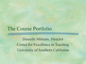 The Course Portfolio - USC Center for Excellence in Teaching