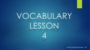 VOCABULARY LESSON 4