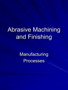Abrasive Machining and Finishing