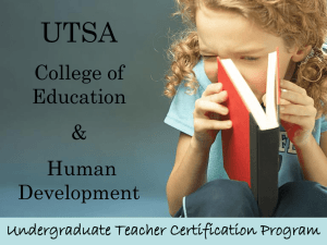 Add Your Title Here - UTSA College of Education