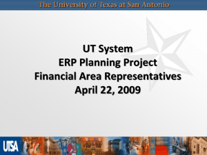 UT System ERP Planning Project Financial Area Representatives