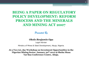 The Minerals & Mining Act 2007