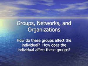 Groups, Networks, and Organizations