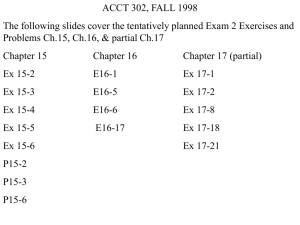 Exam 2 Exercises & Problems Ch 15, Ch 16