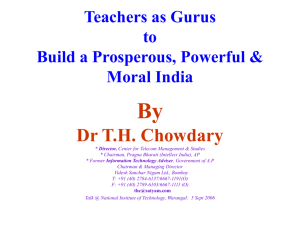 Teachers as Gurus to Build a Prosperous