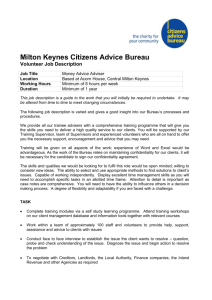 Money Adviser - Milton Keynes Citizens Advice Bureau
