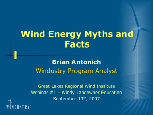 Wind Energy Myths and Facts