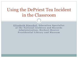 The DePriest Tea Incident in the Classroom