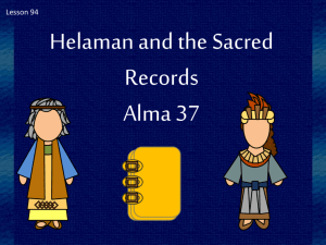 Lesson 94 Alma 37 Helaman and the Sacred Record Power Pt