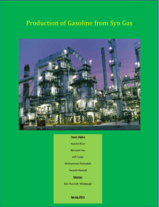 Production of Gasoline from Syn Gas