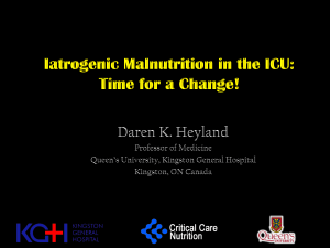 Malnutrition in the ICU - Critical Care Nutrition