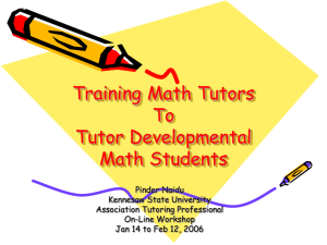 Training Math Tutors - WikiTutor