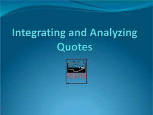 Integrating and Analyzing Quotes
