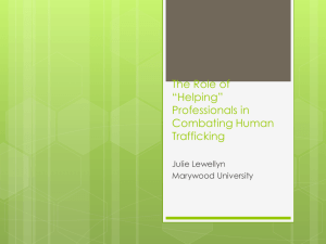 The Role of *Helping* Professionals in Combating Human Trafficking