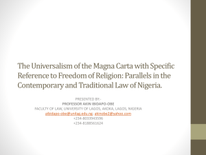 The Magna Carta And Freedom Of Religion