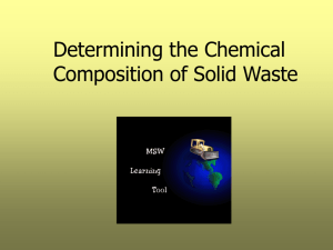 Estimation of chemical composition of a solid waste sample