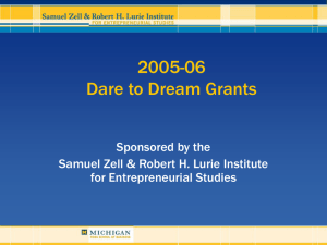 and “business launch” - Samuel Zell & Robert H. Lurie Institute for