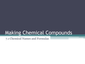 Week 13 Making Chemical Compounds