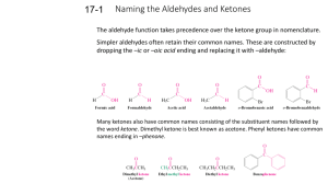 Naming the Aldehydes and Ketones