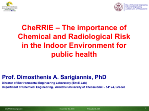 CheRRIE – The importance of Chemical and Radiological Risk in