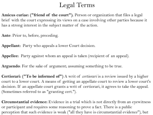 Some legal definitions and abbreviations