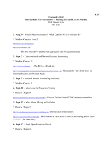 8-25 Economics 3040 Intermediate Macroeconomics – Reading List
