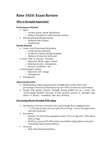 Kine 1020: Exam Review Why is Strength Important?