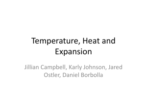 Temperature, Heat, and Expansion