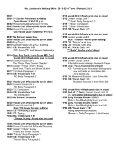 Writing Skills 1st Term Calendar