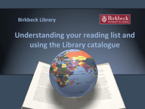 Understanding reading lists