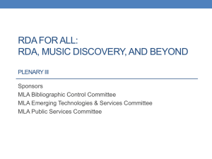 RDA, Music Discovery, and Beyond