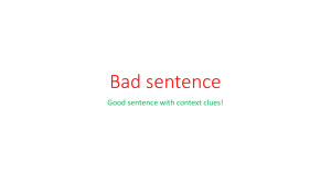Unit One Sentence Review