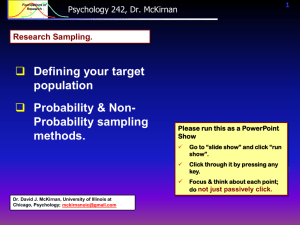 Psychology 242, Introduction to Research Methods