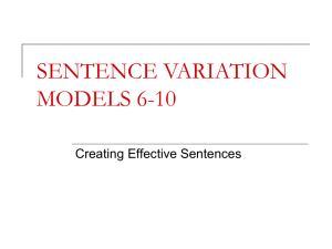 SENTENCE VARIATION MODELS