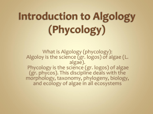 Introduction to Algology (Phycology)