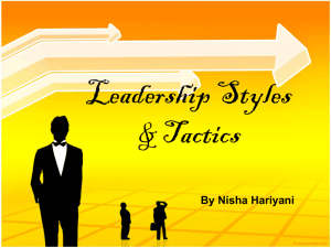 Leadership Styles & Tactics
