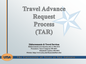 Travel Advance Process - The University of Texas at San Antonio