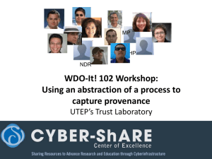 WDO-It! 102: Using an abstraction of a process to capture provenance