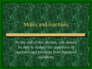 Moles and reactions
