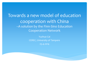 Towards a new model of education cooperation with China