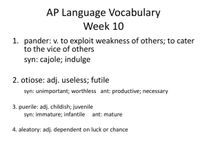 AP Language Vocabulary Week 10